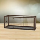 Richell Expandable Pet Crate Dogs Cats Play Pen Small Dark Brown - 94920