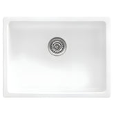 Ruvati Fiamma 24-inch Fireclay Undermount / Drop-in Topmount Kitchen Sink Single Bowl in White - RVL2420WH