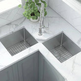 Ruvati Gravena 44″ Double Bowl Corner Butterfly Undermount Kitchen Sink 16 Gauge - RVH8400
