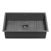 Ruvati Terraza 30-inch Undermount Gunmetal Black Stainless Steel Kitchen Sink 16 Gauge Single Bowl - RVH6300BL
