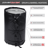 Powerblanket 55 Gallon Insulated Drum Heater 100°F Fixed New - BH55RR-100