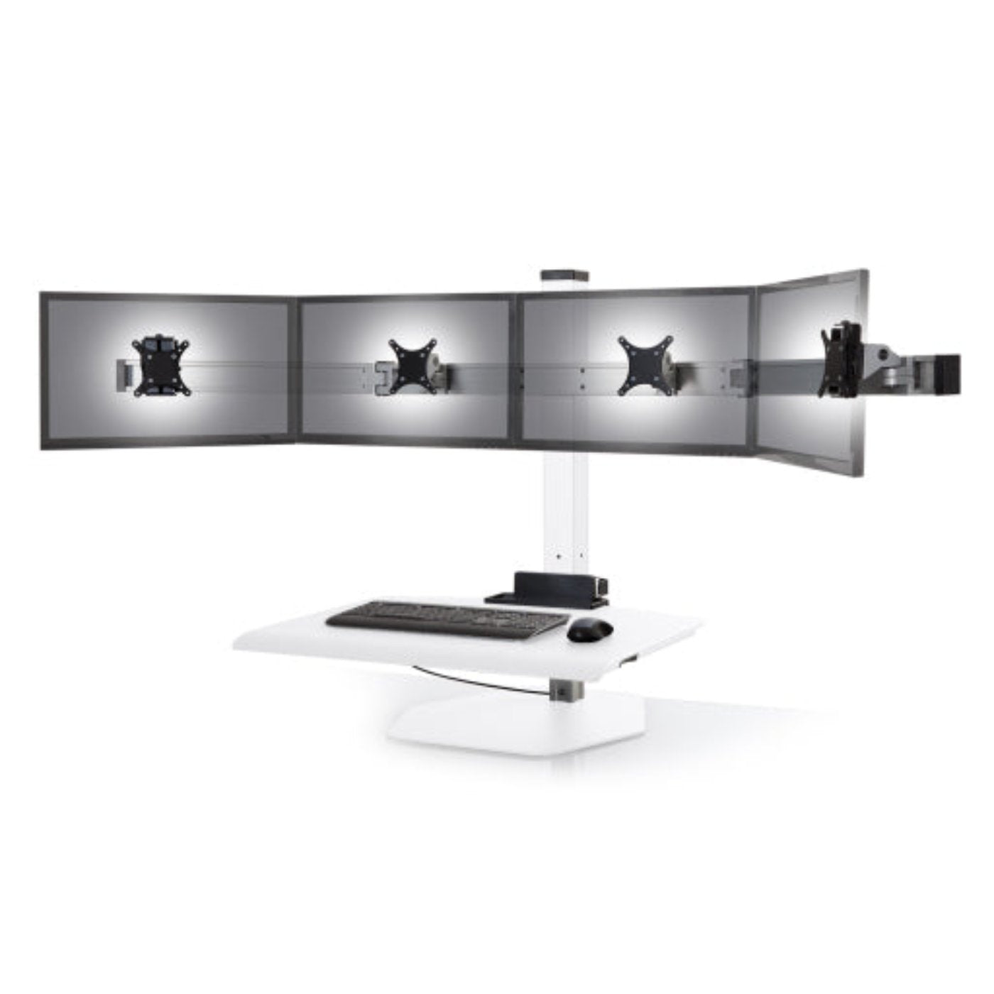 Innovative Winston Workstation Quad Monitor Adjustable Standing Desk Converter