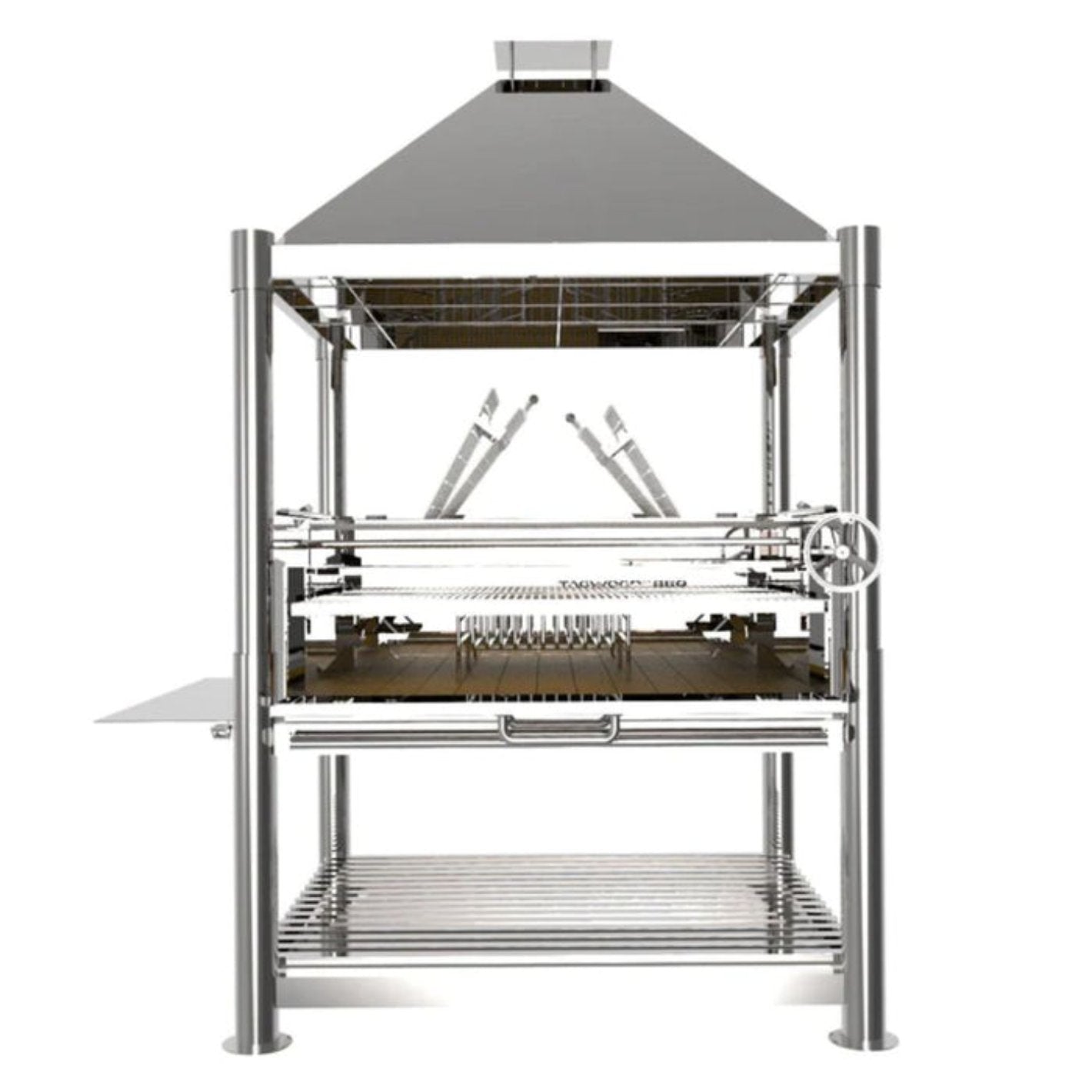 Tagwood BBQ22SS Argentine Wood Fire & Charcoal Freestanding Grill - BBQ22SS