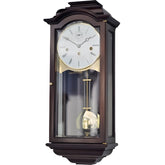 Kieninger PAGODA Wall Clock Regulator, Spring-Wind Wall, Westminster Chime, Walnut - SW 2702-23-01