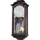 Kieninger PAGODA Wall Clock Regulator, Spring-Wind Wall, Westminster Chime, Walnut - SW 2702-23-01