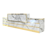 Whale Spa - Gold and Marble Reception Desk Straight