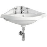 Whitehaus Corner China Wall Mount Basin with an Oval Bowl - AR884