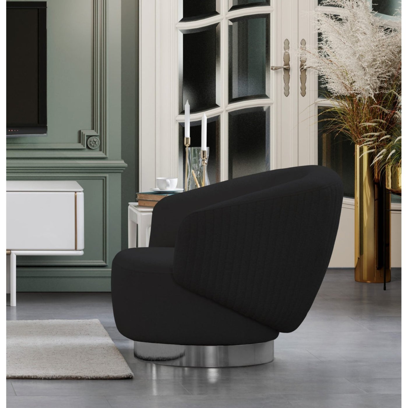 Whiteline Modern Living Erzin Swivel Accent Chair - CH1758F