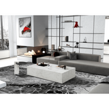Whiteline Modern Living Cube Rectangle Coffee Table in White Color - CT1667R
