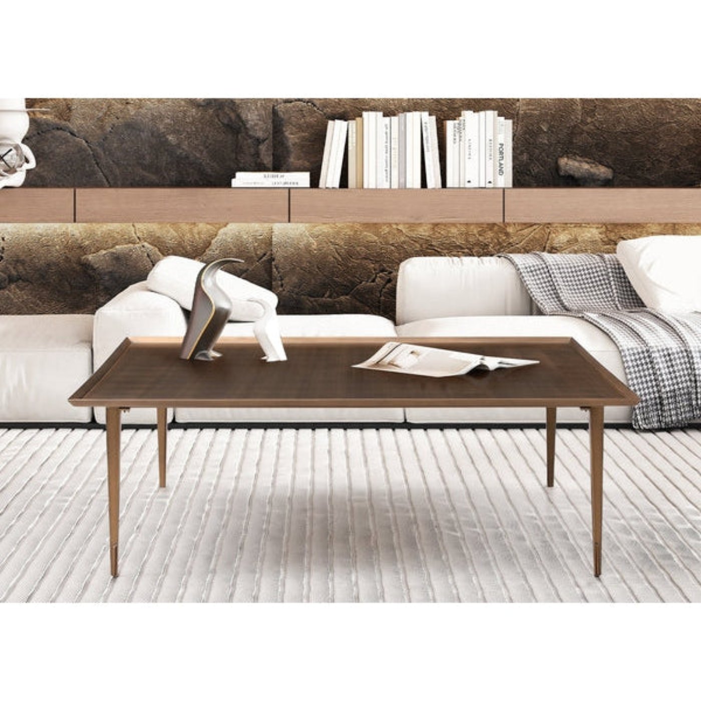 Whiteline Modern Living Nia Coffee Table in Brushed Bronze Color - CT1882