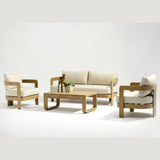 Whiteline Modern Living Sally 4 Piece Outdoor Lounge Set in Beige Color - COL2005