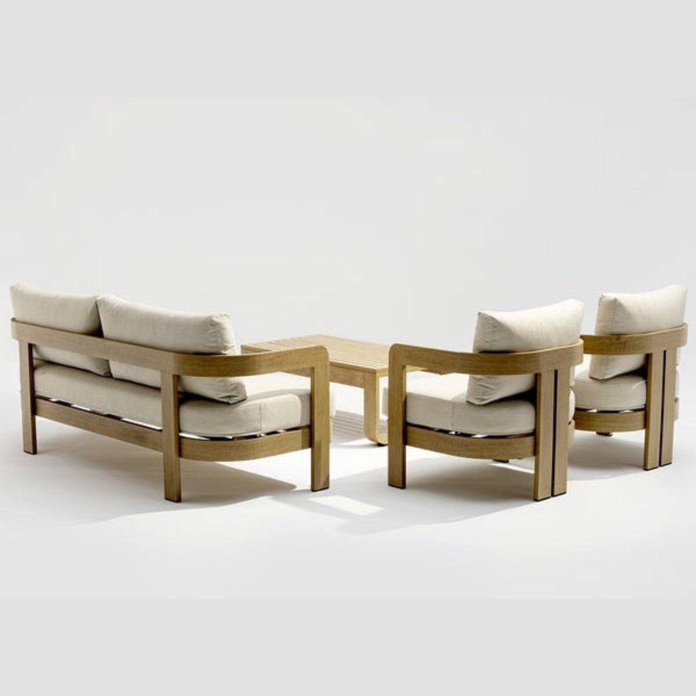 Whiteline Modern Living Sally 4 Piece Outdoor Lounge Set in Beige Color - COL2005