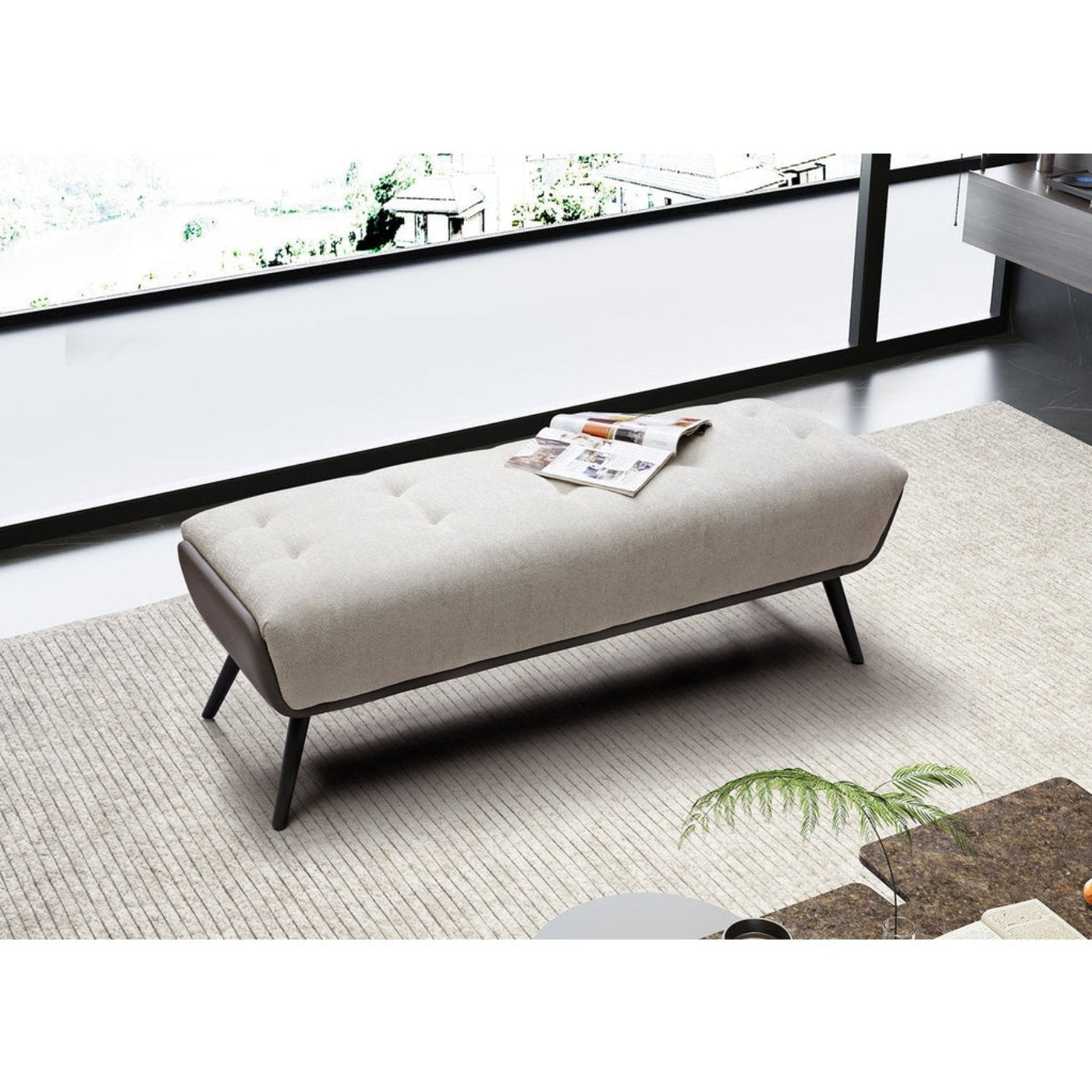 Whiteline Modern Living Teddy Bench in Beige Color - BN1846
