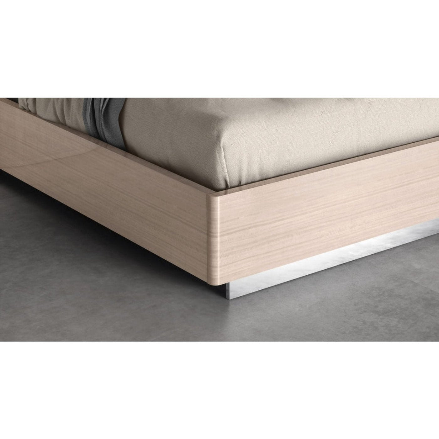 Whiteline Modern Living Waves Bed Queen In Beige Colour - BQ1753