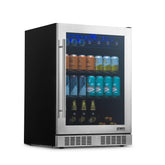 Newair - 24” 224-Can Built-in Premium Beverage Center w/ Color Changing LED Lights NBC224SS00