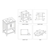 Blossom Lucca 24 Inch Bathroom Vanity - V8017 24 01 - Backyard Provider