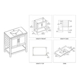 Blossom Lucca 30 Inch Bathroom Vanity - V8017 30 01 - Backyard Provider