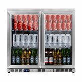 Kings Bottle 36'' Heating Glass 2 Door Built In Beverage Fridge - KBU56M