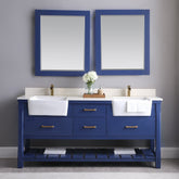 Georgia 72" Double Bathroom Vanity Set with White Farmhouse Basins - Backyard Provider