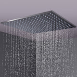 FontanaShowers Ceiling Shower Set Thermostatic Valve Brushed Nickel Wall Mount with Jetspray & Handshower