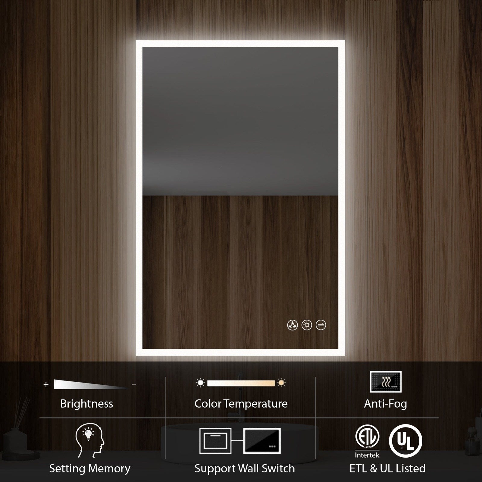 Blossom Beta 24″x36″ LED Mirror with Frosted Sides - LED M2 2436 - Backyard Provider