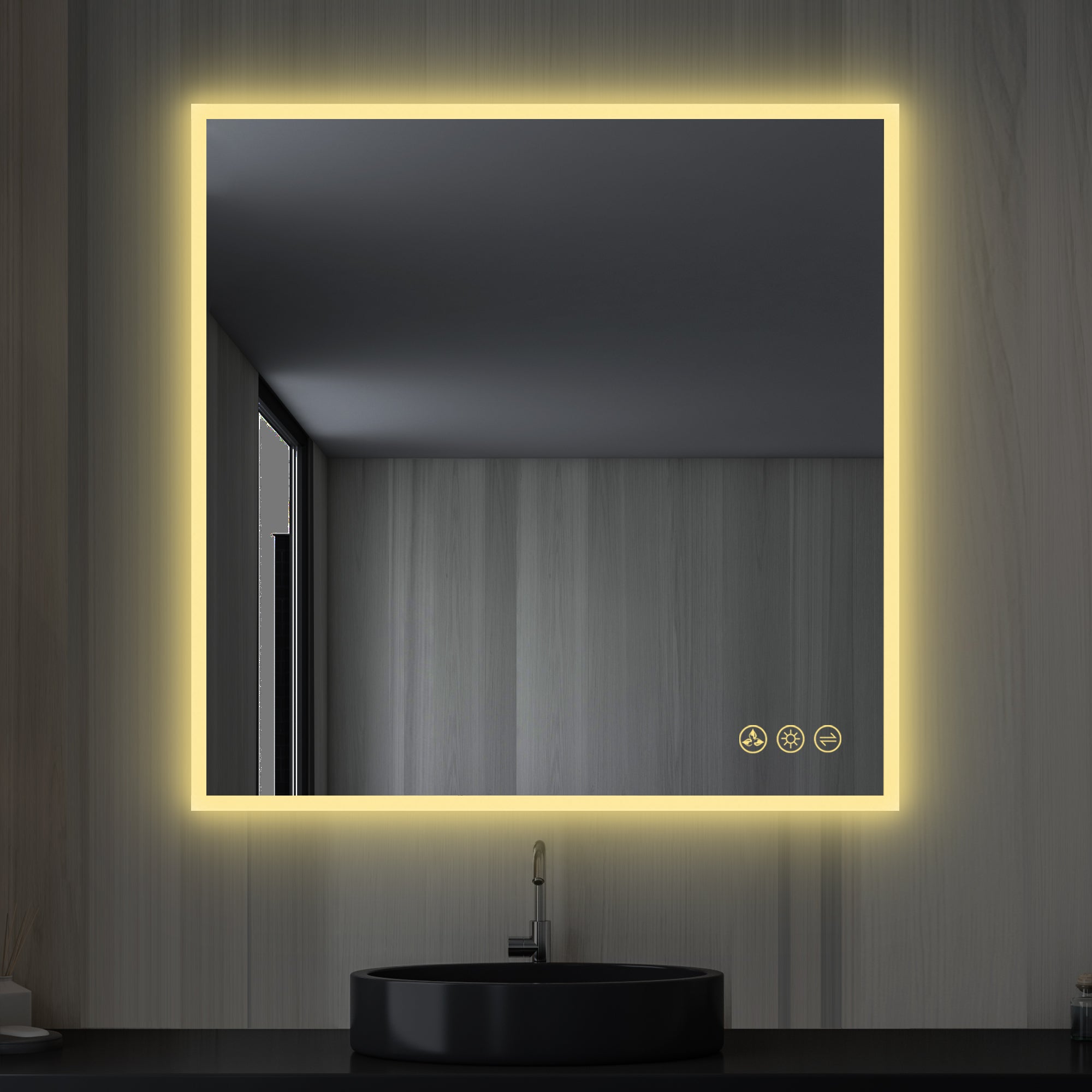 Blossom Beta 36″x36″ LED Mirror with Frosted Sides - LED M2 3636 - Backyard Provider