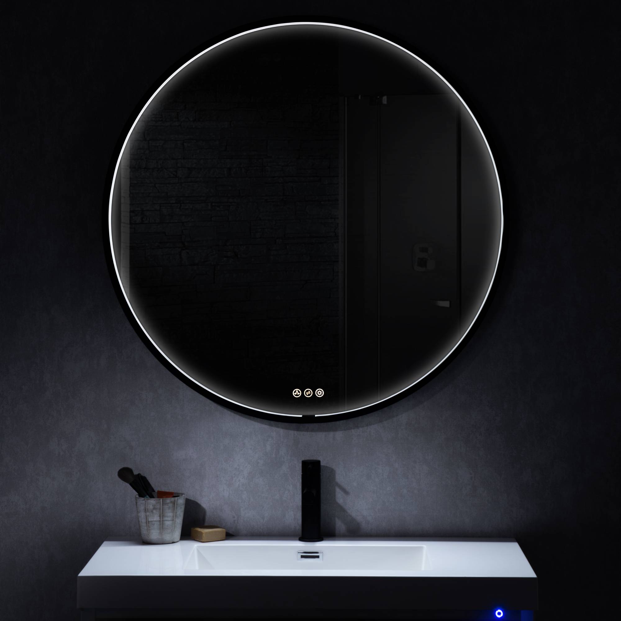 Blossom Oskar 32 Inch Round LED Mirror - LED M7 R32 MB - Backyard Provider