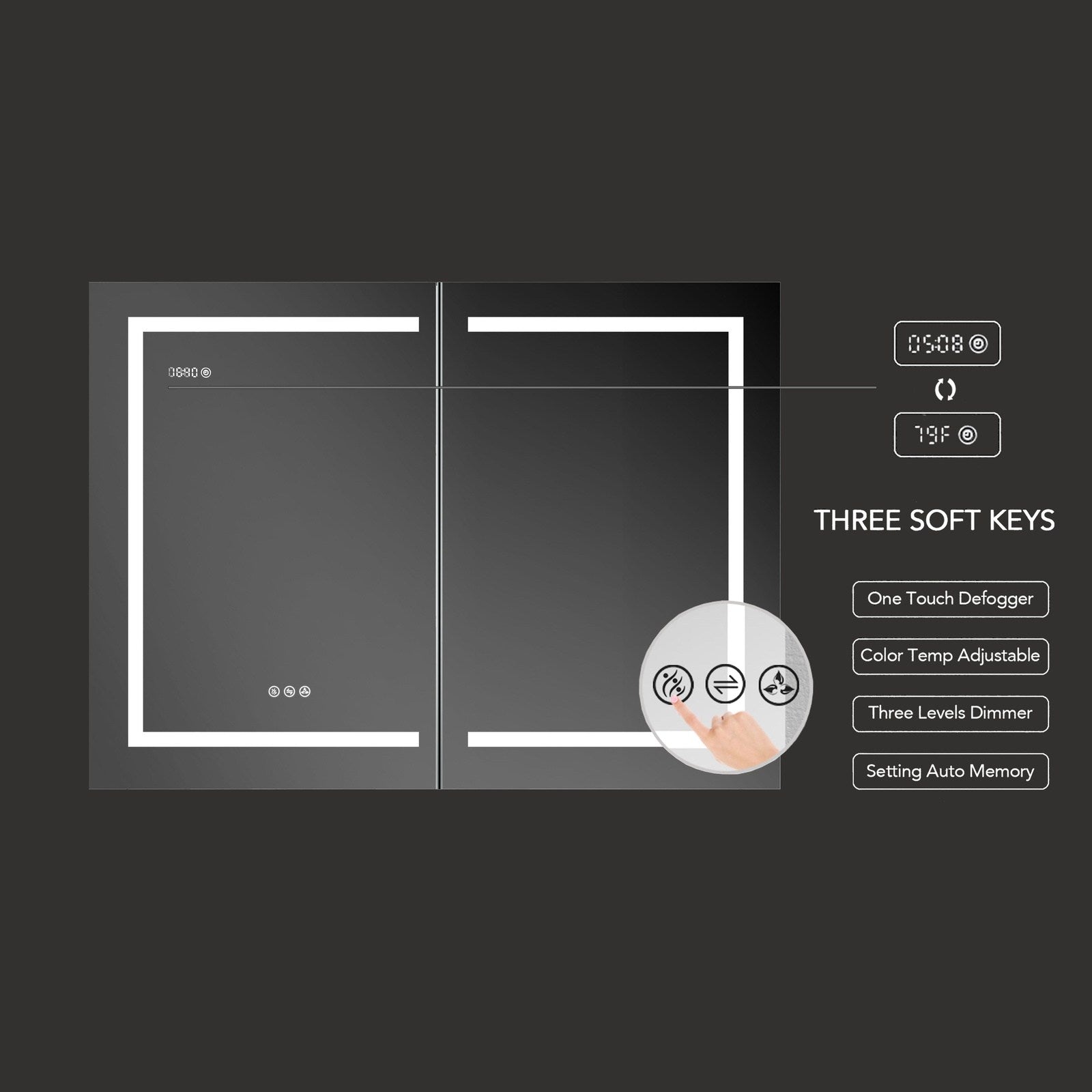 Blossom Asta – 48 Inches LED Medicine Cabinet - MCL2 4832 - Backyard Provider