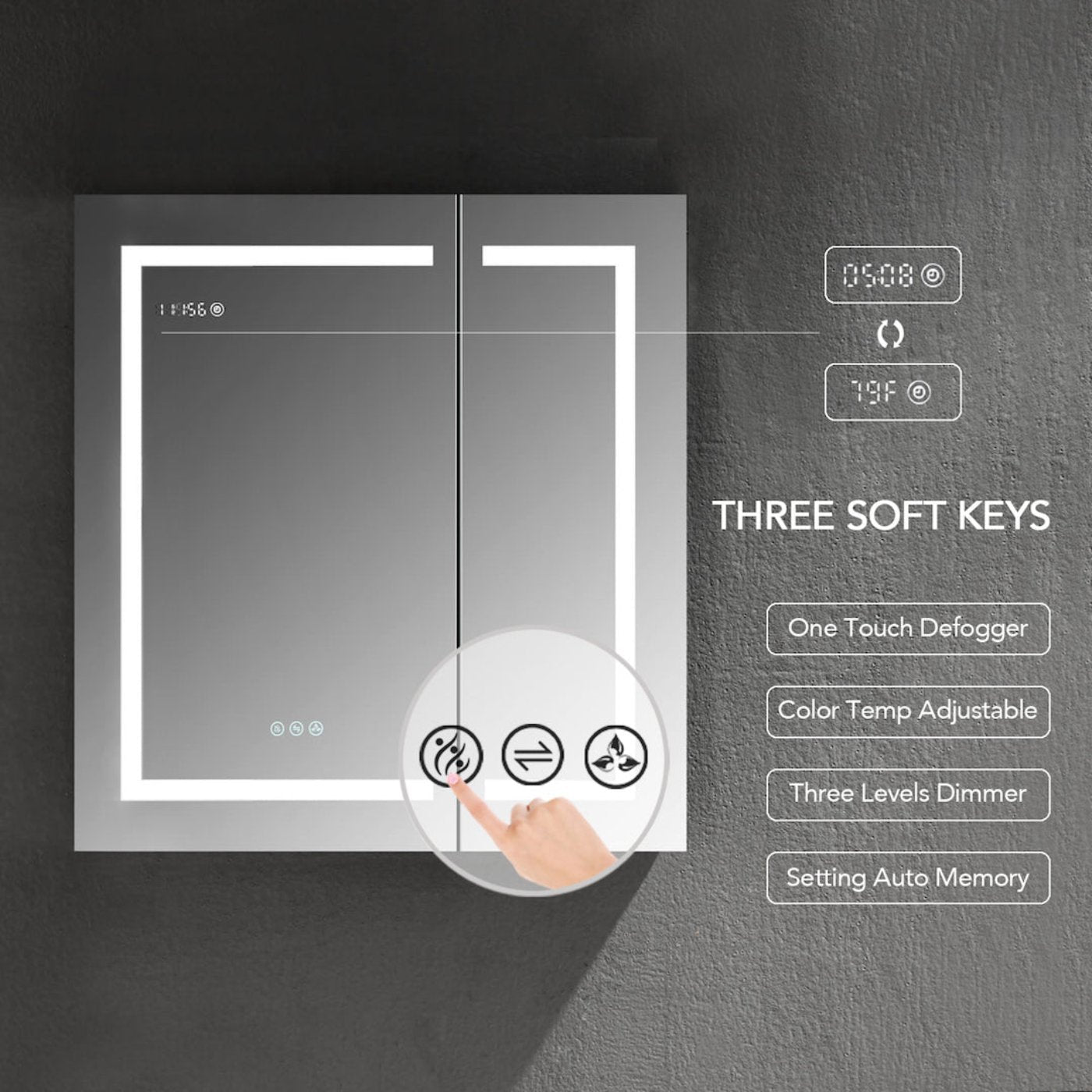 Blossom Asta – 30 Inches LED Medicine Cabinet - MCL2 3032 - Backyard Provider