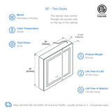 Blossom Vega – 30 Inches LED Medicine Cabinet - MCL4 3032 - Backyard Provider