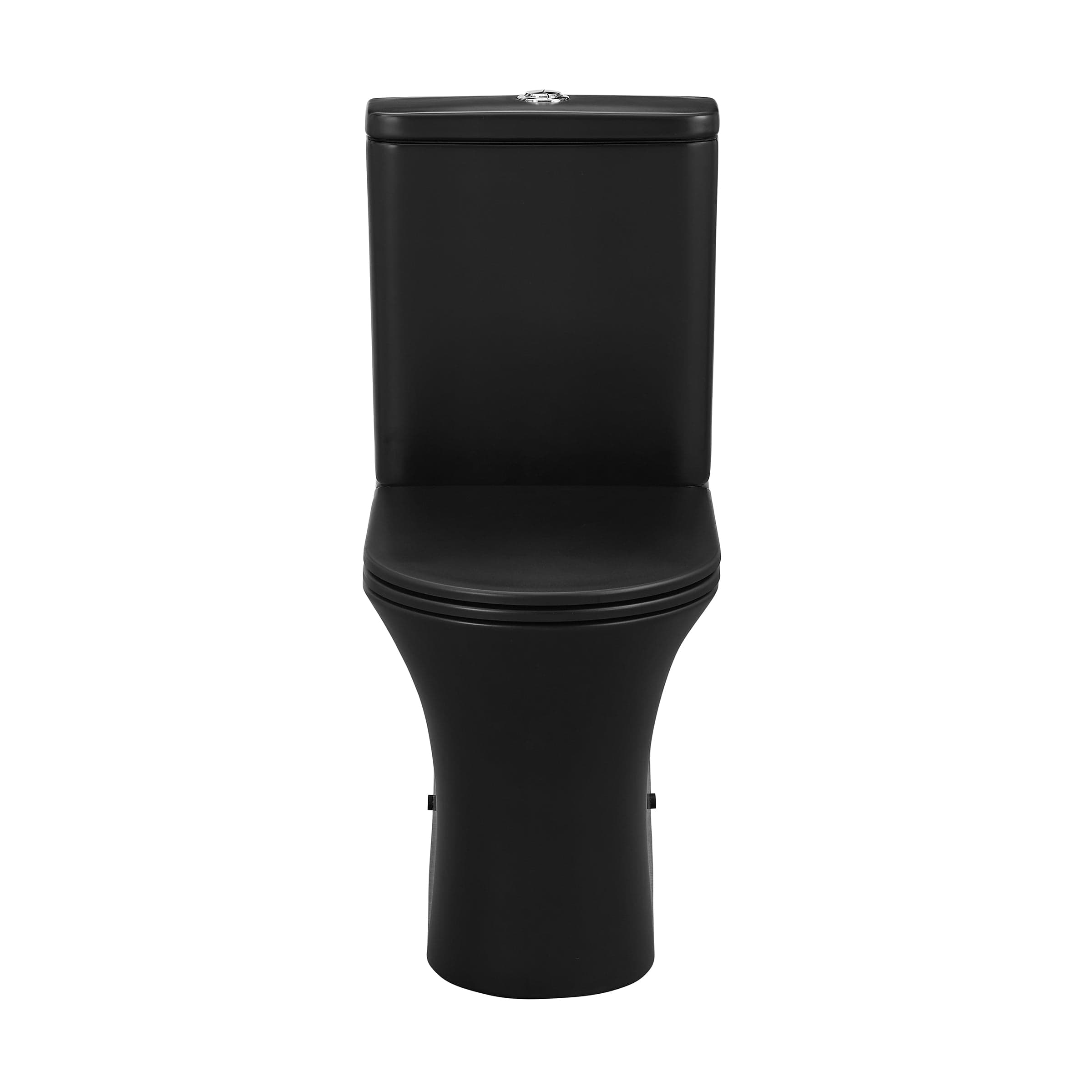 Swiss Madison Calice Two-Piece Elongated Rear Outlet Toilet Dual-Flush 0.8/1.28 gpf in Matte Black - SM-2T120MB - Backyard Provider