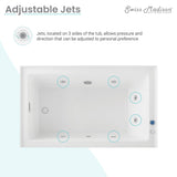 Swiss Madison Avancer 60" x 36" Left-Hand Drain Rectangular Alcove Whirlpool Bathtub with Apron - SM-AB590 - Backyard Provider