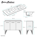 Swiss Madison Annecy 60" Bathroom Vanity in Black Walnut - SM-BV226 - Backyard Provider