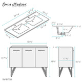 Swiss Madison Annecy 60" Bathroom Vanity in Brushed Grey - SM-BV236 - Backyard Provider