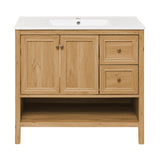 Swiss Madison Château 36" Bathroom Vanity in Natural Oak - SM-BV241 - Backyard Provider