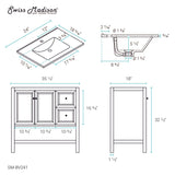 Swiss Madison Château 36" Bathroom Vanity in Natural Oak - SM-BV241 - Backyard Provider
