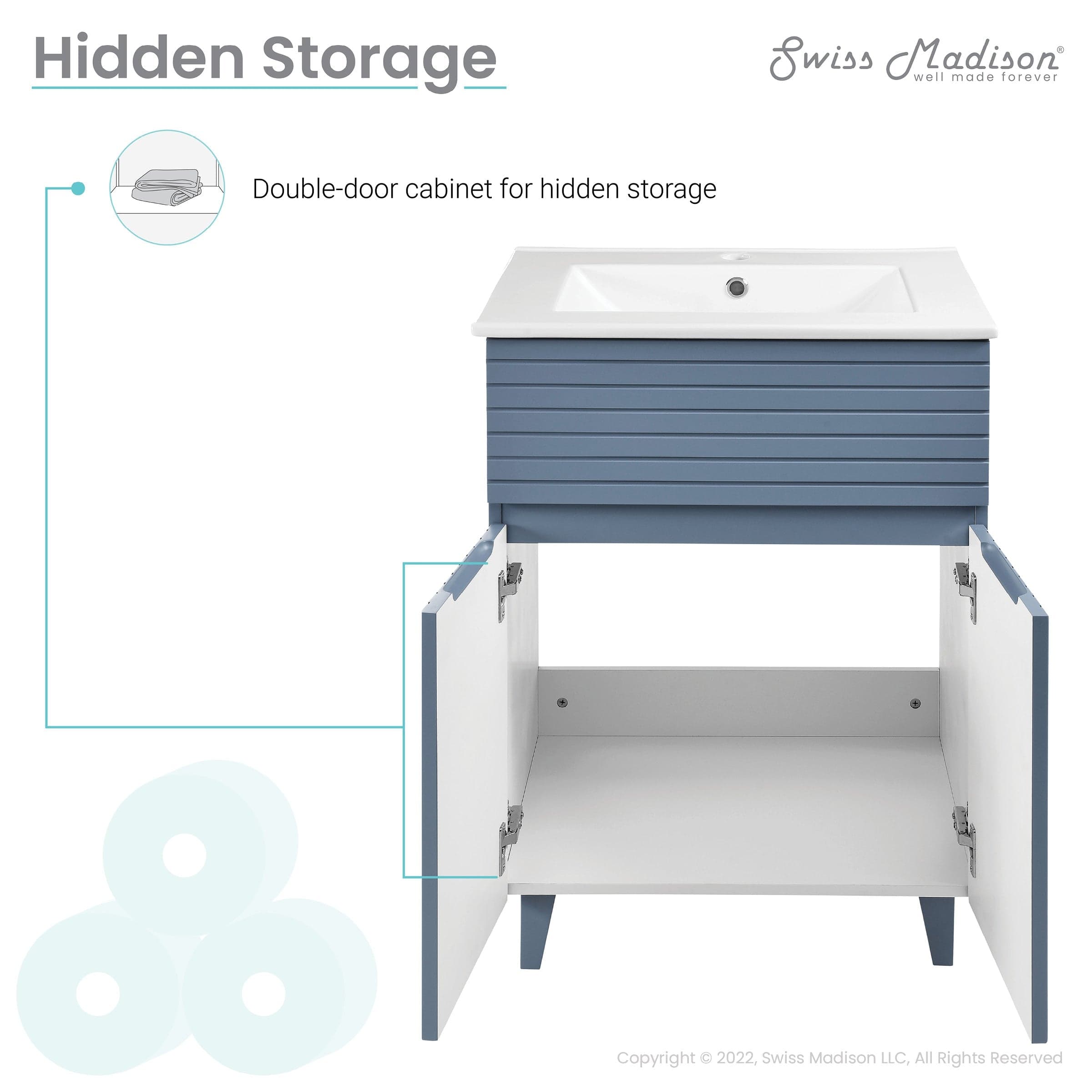 Swiss Madison Bernay 24" Bathroom Vanity in Heather - SM-BV271H - Backyard Provider