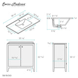 Swiss Madison Eclair 36" Bathroom Vanity in Oak - SM-BV343 - Backyard Provider
