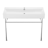Swiss Madison Claire 40" Console Sink White Basin Chrome Legs - SM-CS714 - Backyard Provider