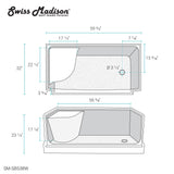 Swiss Madison Aquatique 60" x 32" Right Drain, Shower Base - SM-SB538W - Backyard Provider