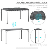 Outsunny 13' x 10' Outdoor Louvered Pergola - 84C-341V01