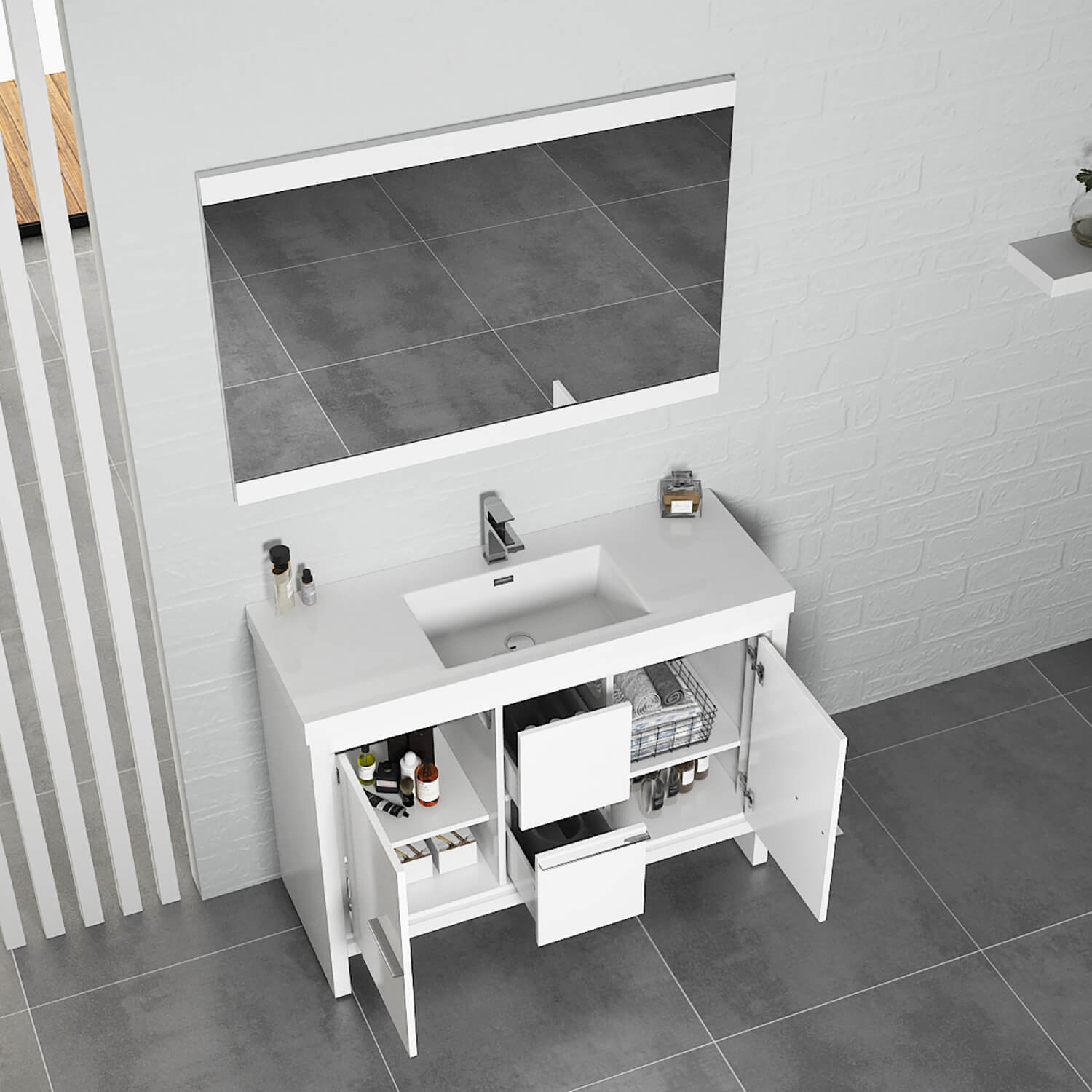 Blossom Milan 48 Inch Bathroom Vanity - V8014 48 01 - Backyard Provider