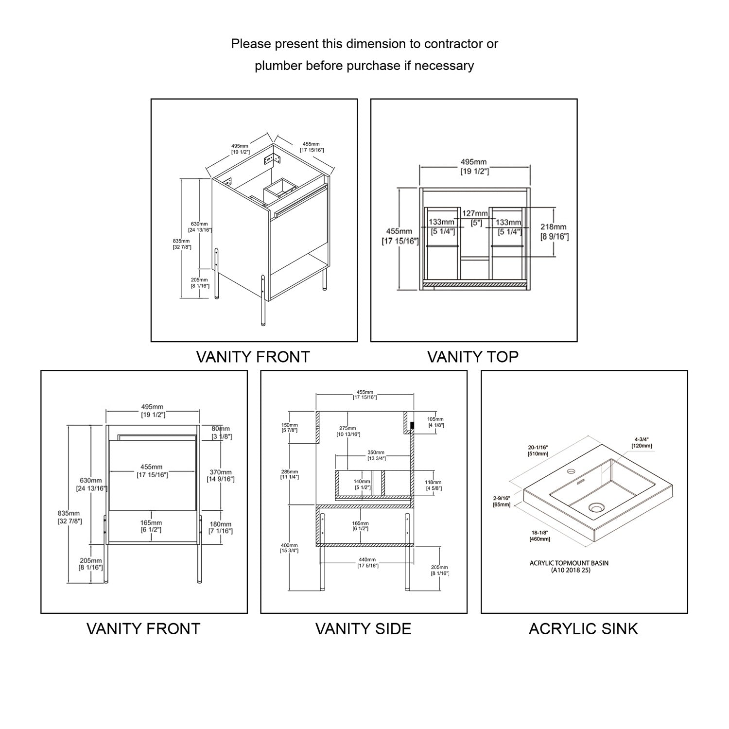 Blossom Turin 20″ Bathroom Vanity - V8031 20 01 - Backyard Provider