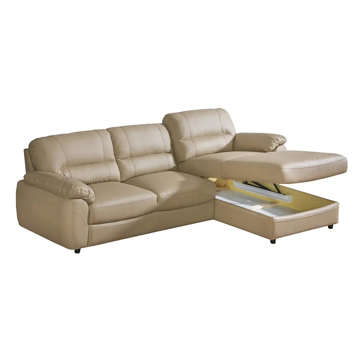 Sleeper Sectional BALTICA Faux leather with storage, SALE - Backyard Provider