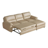Sleeper Sectional BALTICA Faux leather with storage, SALE - Backyard Provider