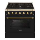 Hallman CLASSICO 36” 5.2 Cu.Ft. 6 Burner Freestanding Dual Fuel Range and Electric Oven - HCLRDF36