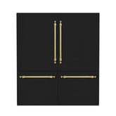 Hallman 72" Built-in, Side by Side Refrigerator with total of 28.4 Cu. Ft. and Freezer with a total of 11.2 Cu.Ft, Contemporary European Design, Panel Ready