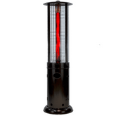 RADtec Ellipse Flame 78-Inch Tall Black Propane Patio Heater with Ruby Glass 80-ELL-FLM-HT