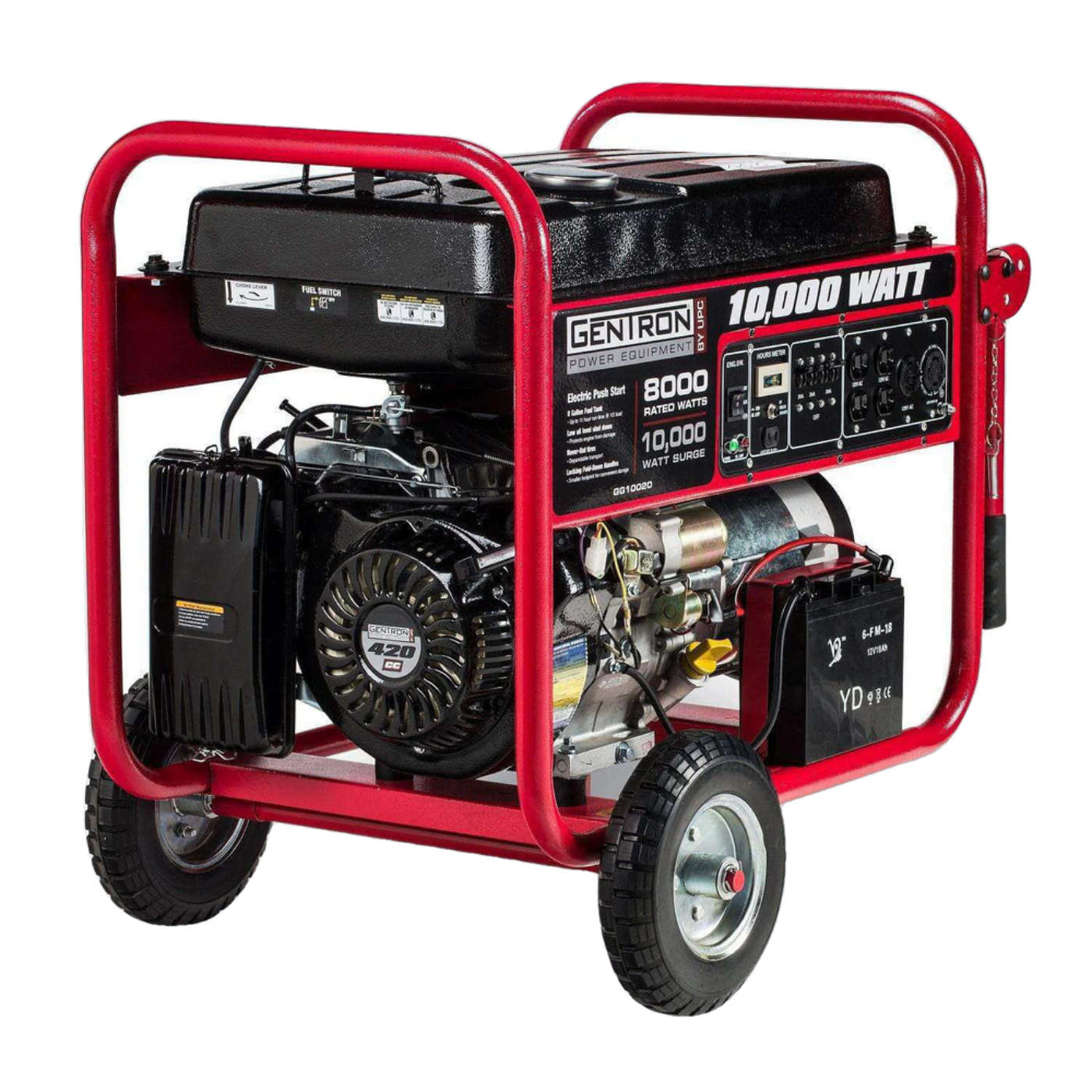 Gentron Gg10020c 8000w/1000w Electric Start Portable Gas Generator Carb Compliant New - GG10020C