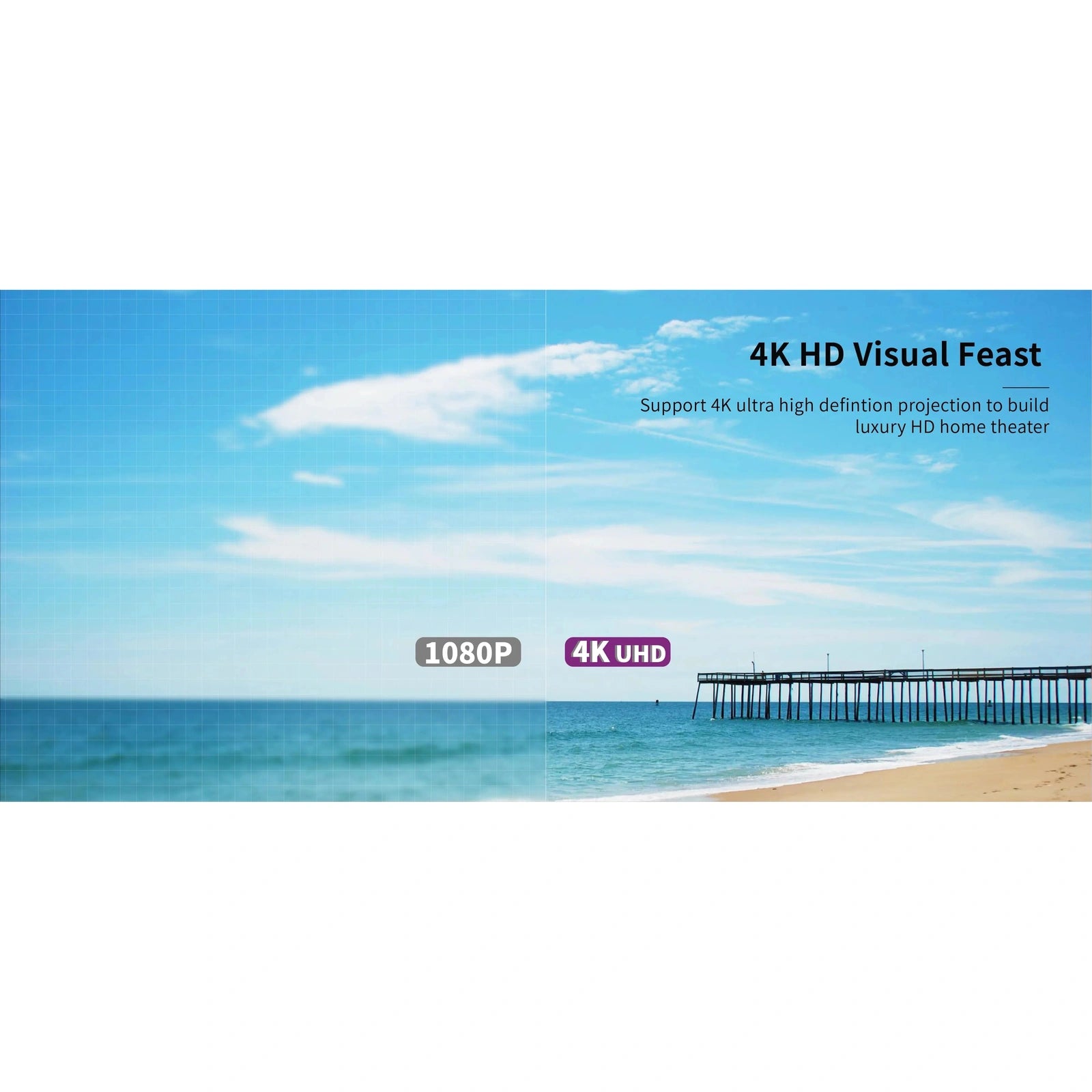 VIVIDSTORM S White Cinema Motorized Tension Floor Rising Projector Screen